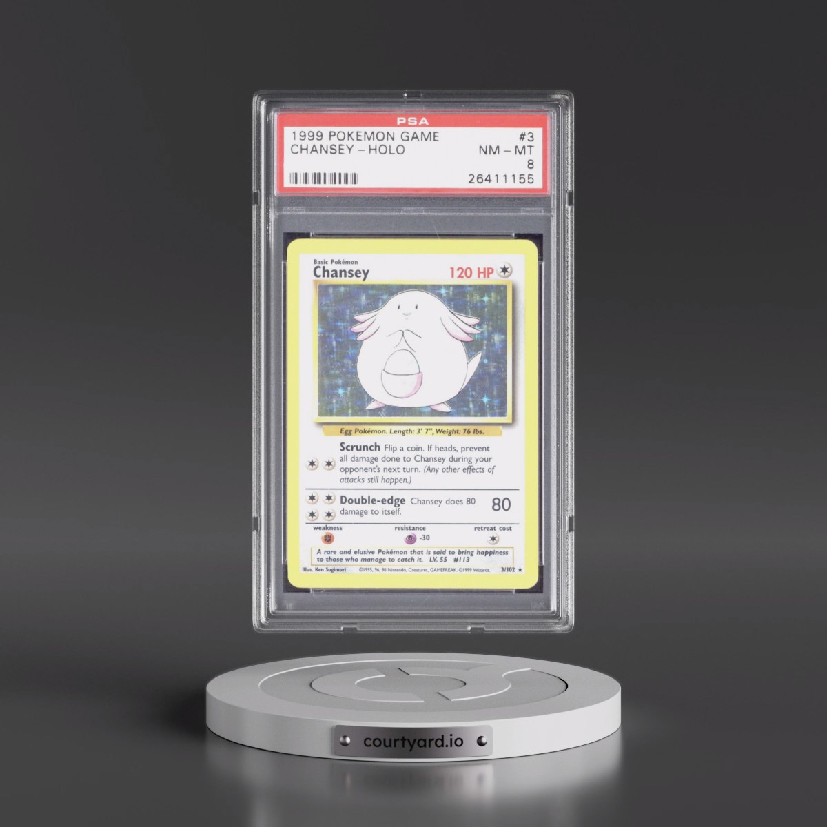 1999 Pokémon Game #3 Chansey - Holo (PSA 8 NM-MT)