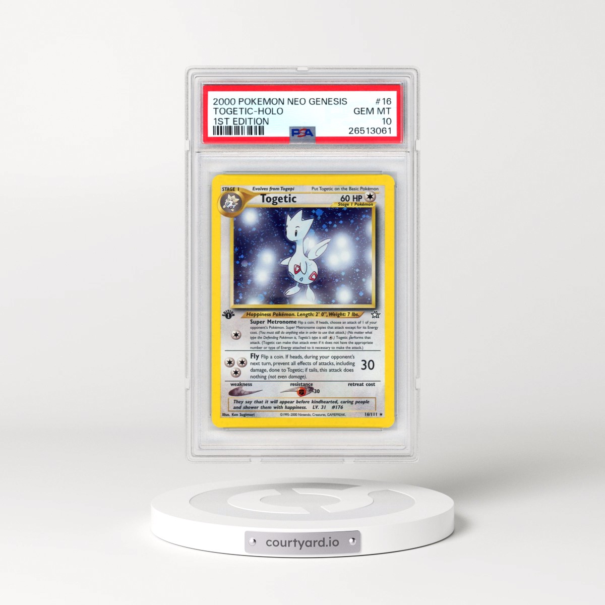 2000 Pokémon Neo Genesis #16 Togetic - 1st Edition Holo (PSA 10 GEM MINT)