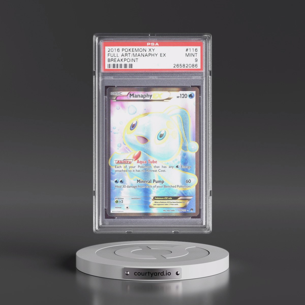 2016 Pokémon XY Breakpoint #116 Manaphy EX - Holo Full Art (PSA 9 MINT)