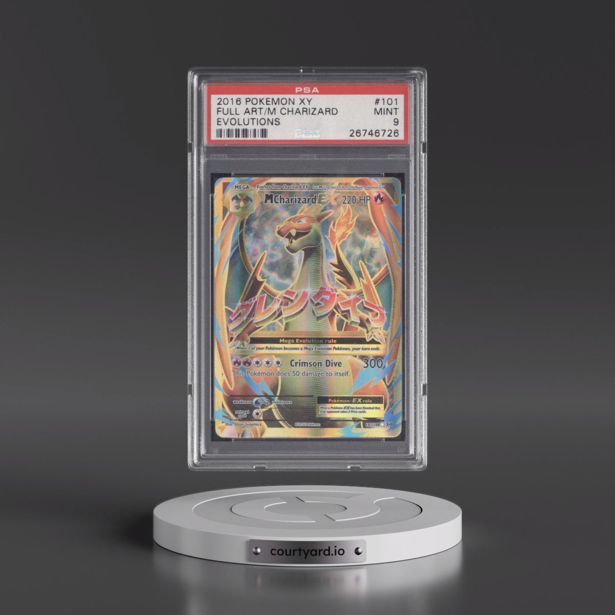 2016 Pokémon XY Evolutions #101 M Charizard EX - Holo Full Art (PSA 9 MINT)
