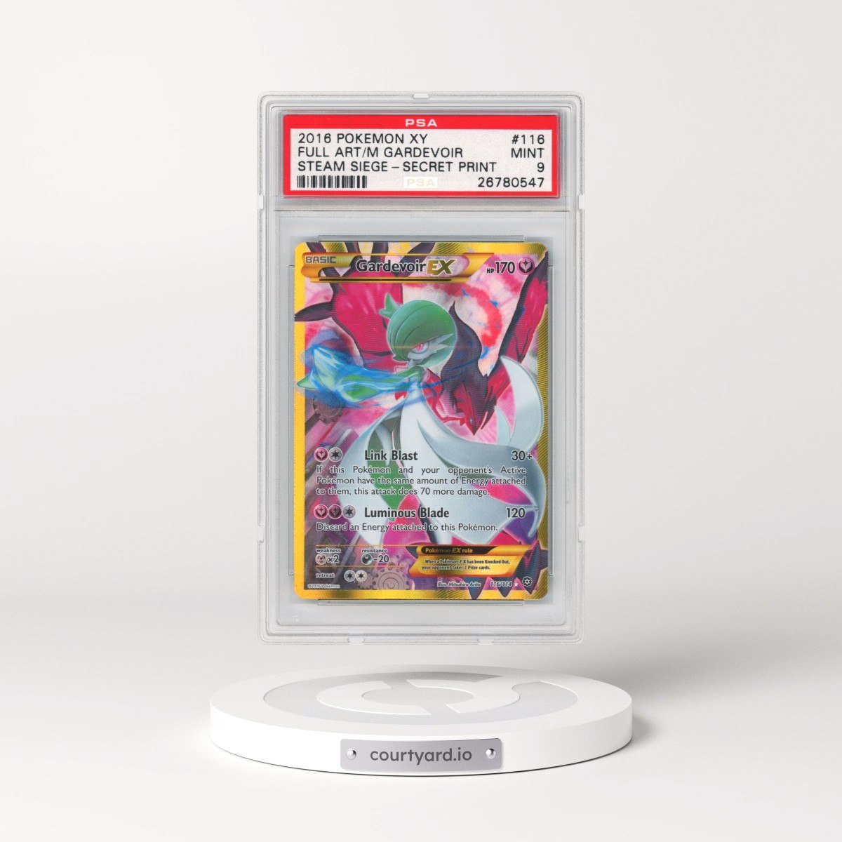2016 Pokémon XY Steam Siege #116 Gardevoir EX - Holo Full Art Secret (PSA 9 MINT)