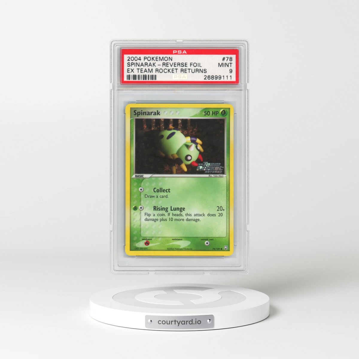 2004 Pokémon EX Team Rocket Returns #78 Spinarak - Reverse Foil (PSA 9 MINT)