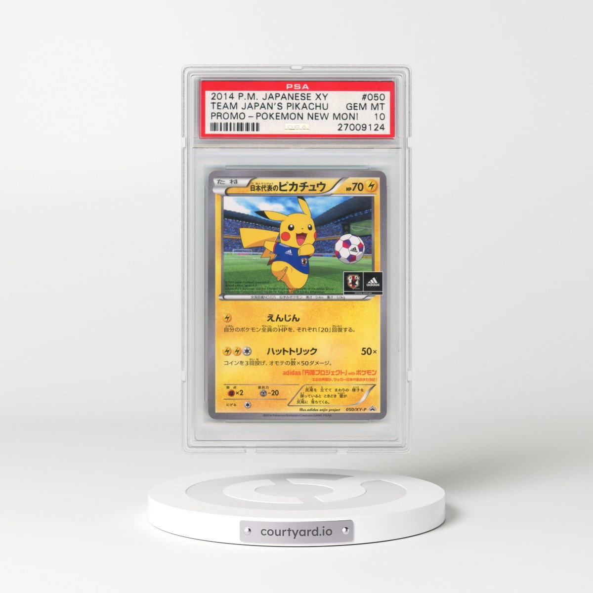 2014 Pokémon XY Promo #050 Team Japan's Pikachu - Pokemon New Mon! (PSA 10 GEM MINT)