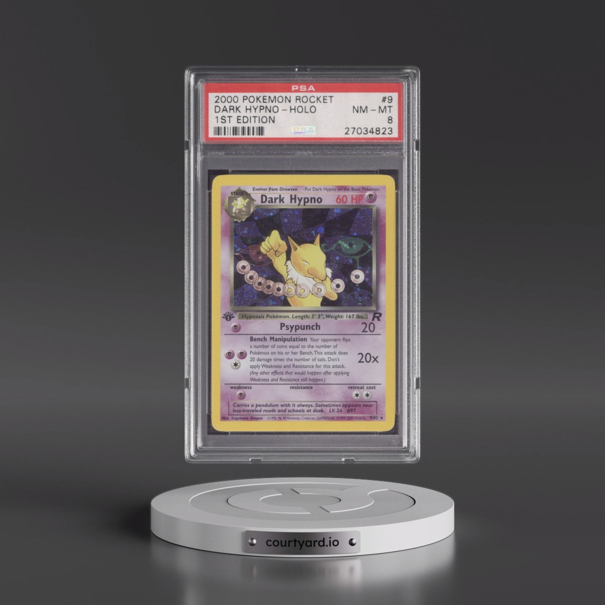 2000 Pokémon Rocket #9 Dark Hypno - 1st Edition Holo (PSA 8 NM-MT)