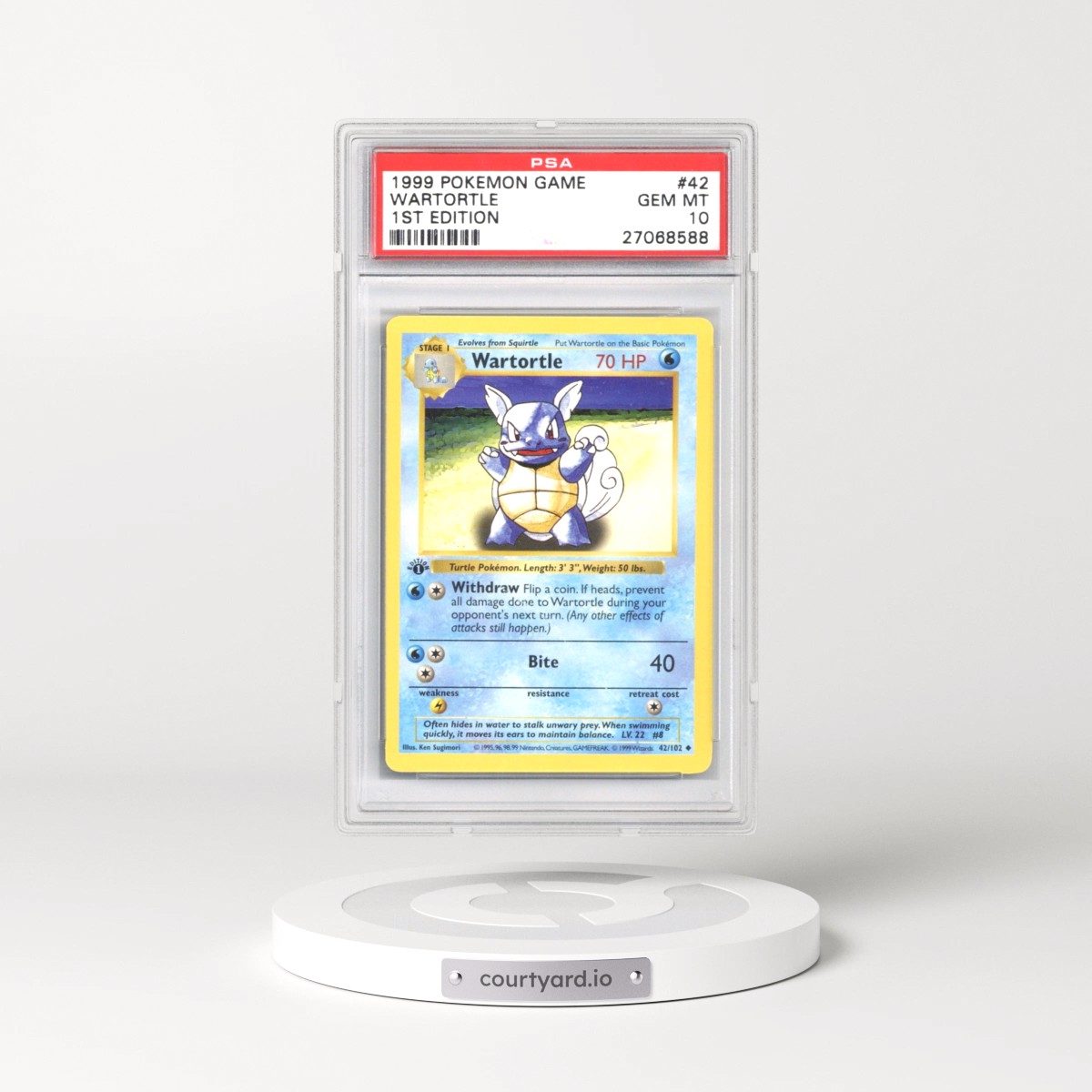 1999 Pokémon Game #42 Wartortle - 1st Edition (PSA 10 GEM MINT) - Photo