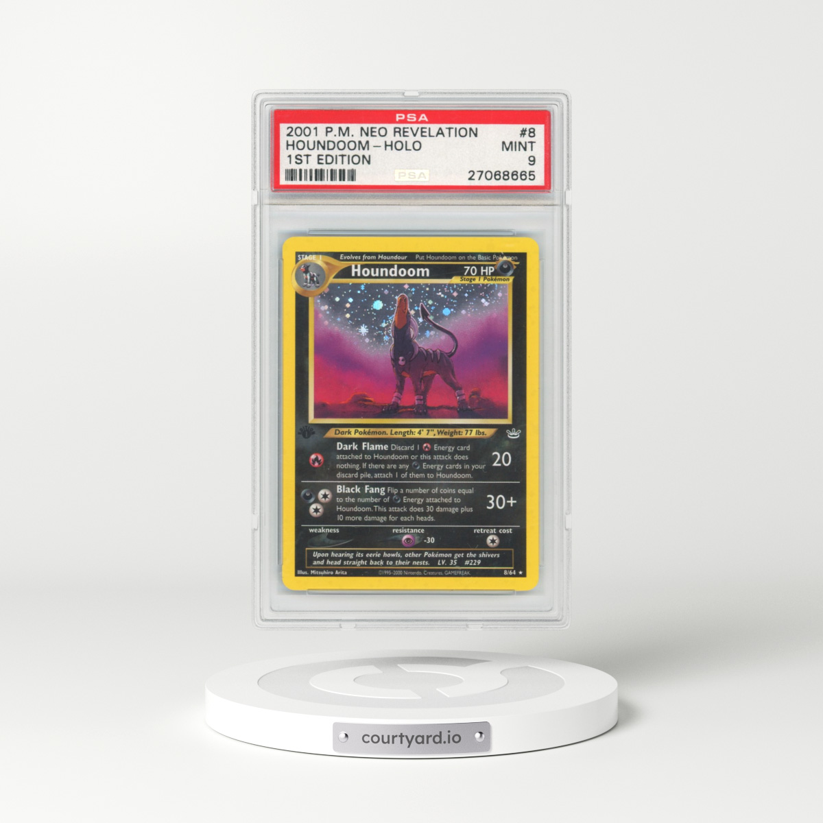 2001 Pokémon Neo Revelation #8 Houndoom - 1st Edition Holo (PSA 9 MINT)