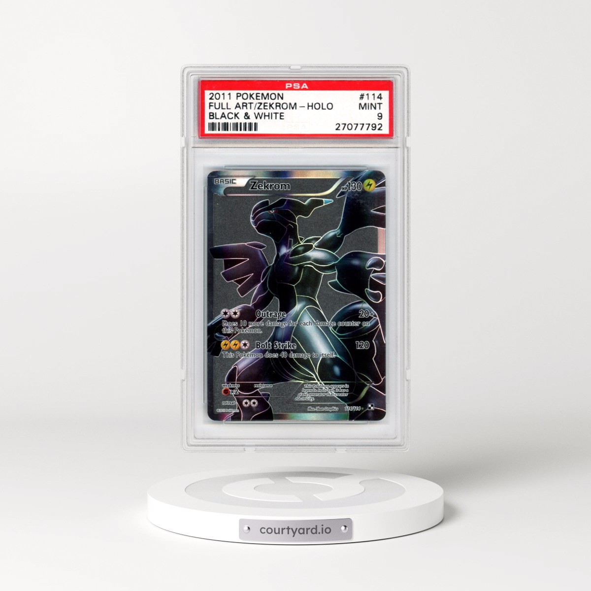 2011 Pokémon Black & White #114 Zekrom - Full Art (PSA 9 MINT)