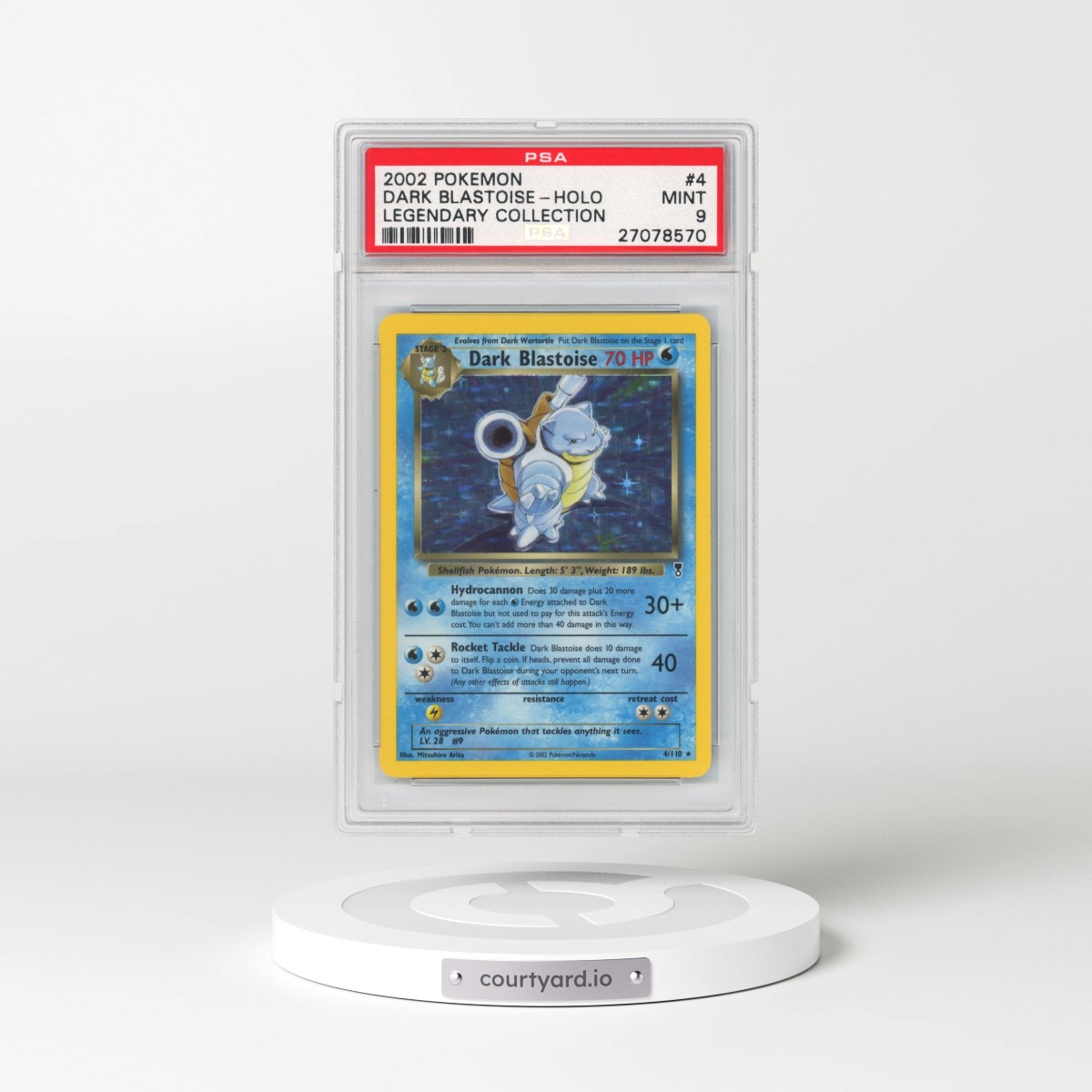 2002 Pokémon Legendary Collection #4 Dark Blastoise - Holo (PSA 9 MINT)