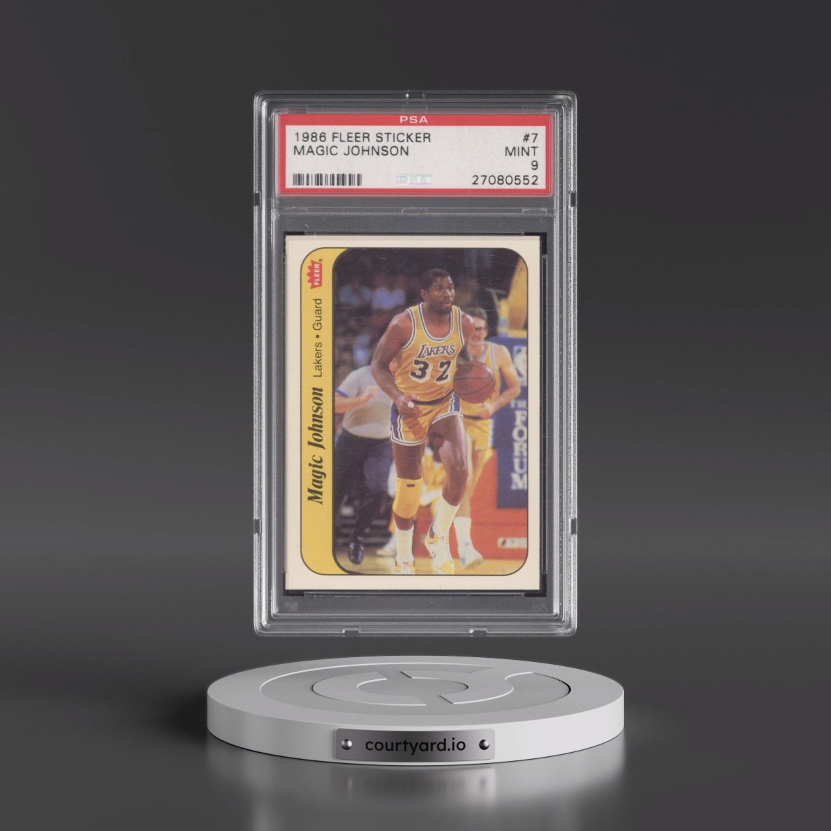 1986 Fleer Sticker #7 Magic Johnson (PSA 9 MINT)