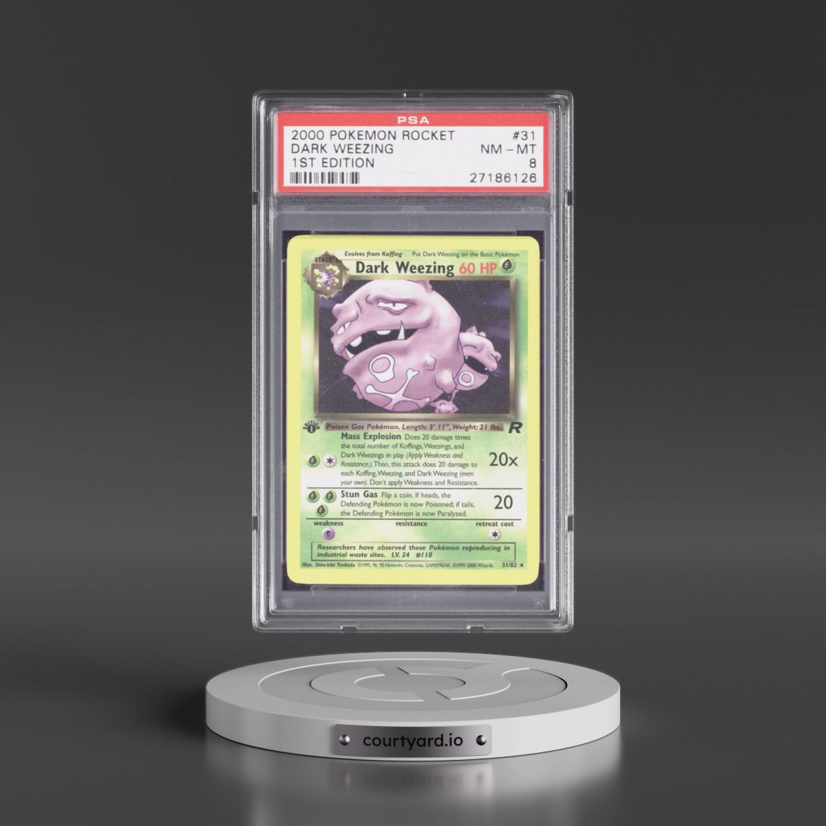 2000 Pokémon Rocket #31 Dark Weezing - 1st Edition (PSA 8 NM-MT)