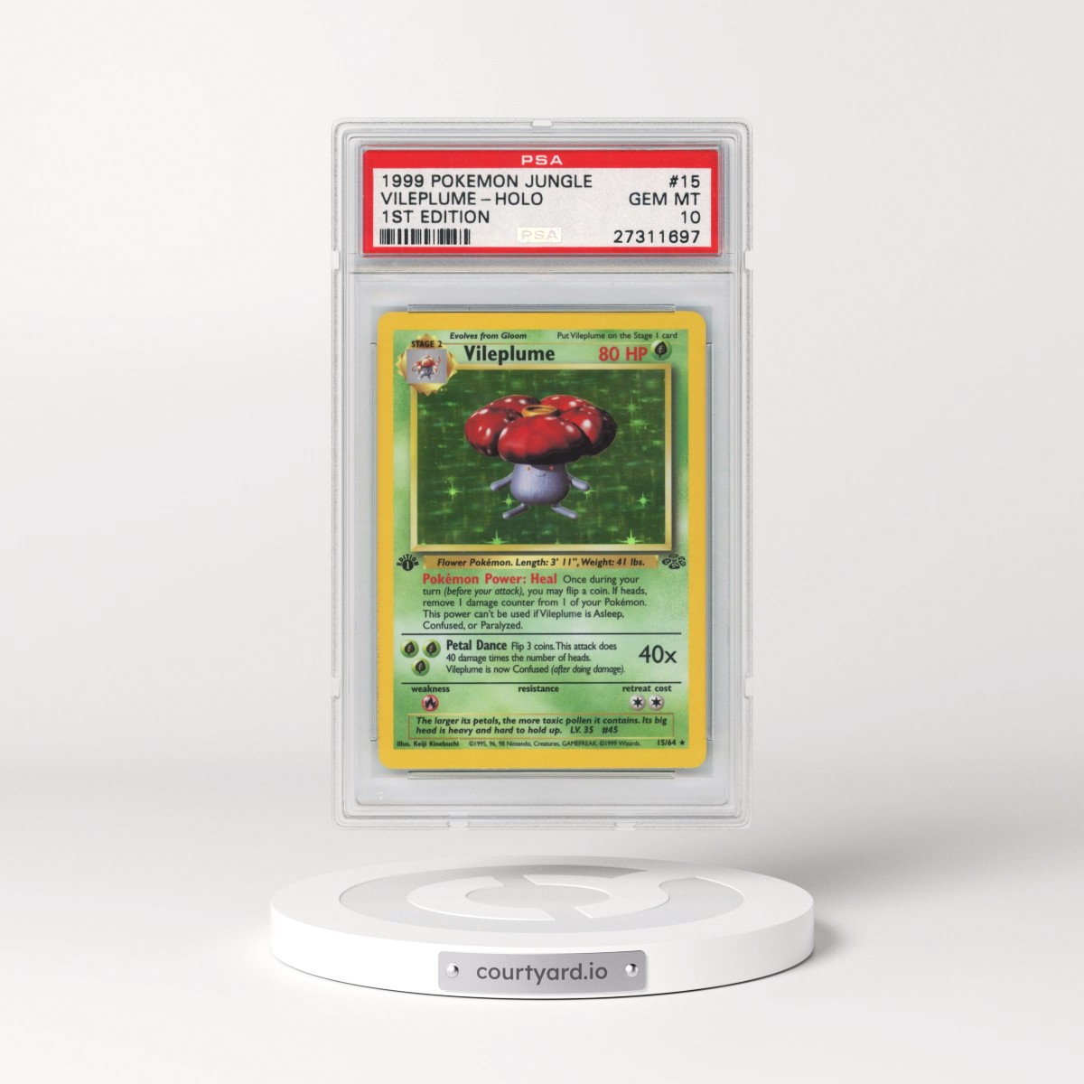 1999 Pokémon Jungle #15 Vileplume - 1st Edition Holo (PSA 10 GEM MINT)