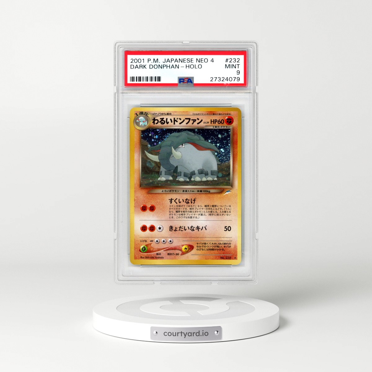 2001 Pokémon Neo 4 #232 Dark Donphan - Holo (PSA 9 MINT)