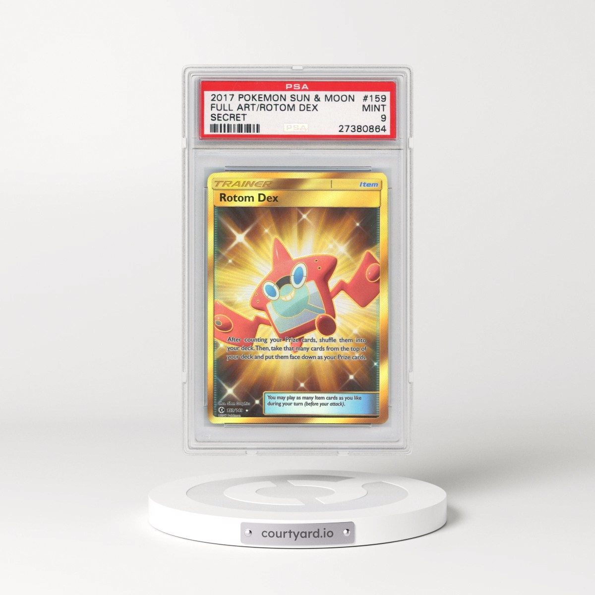 2017 Pokémon Sun & Moon #159 Rotom Dex - Full Art Secret (PSA 9 MINT)
