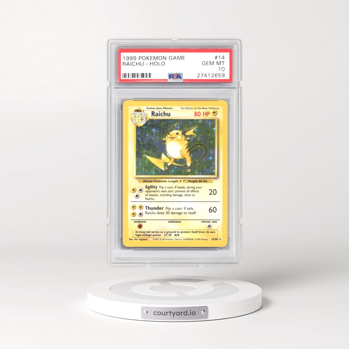 1999 Pokémon Game #14 Raichu - Holo (PSA 10 GEM MINT)