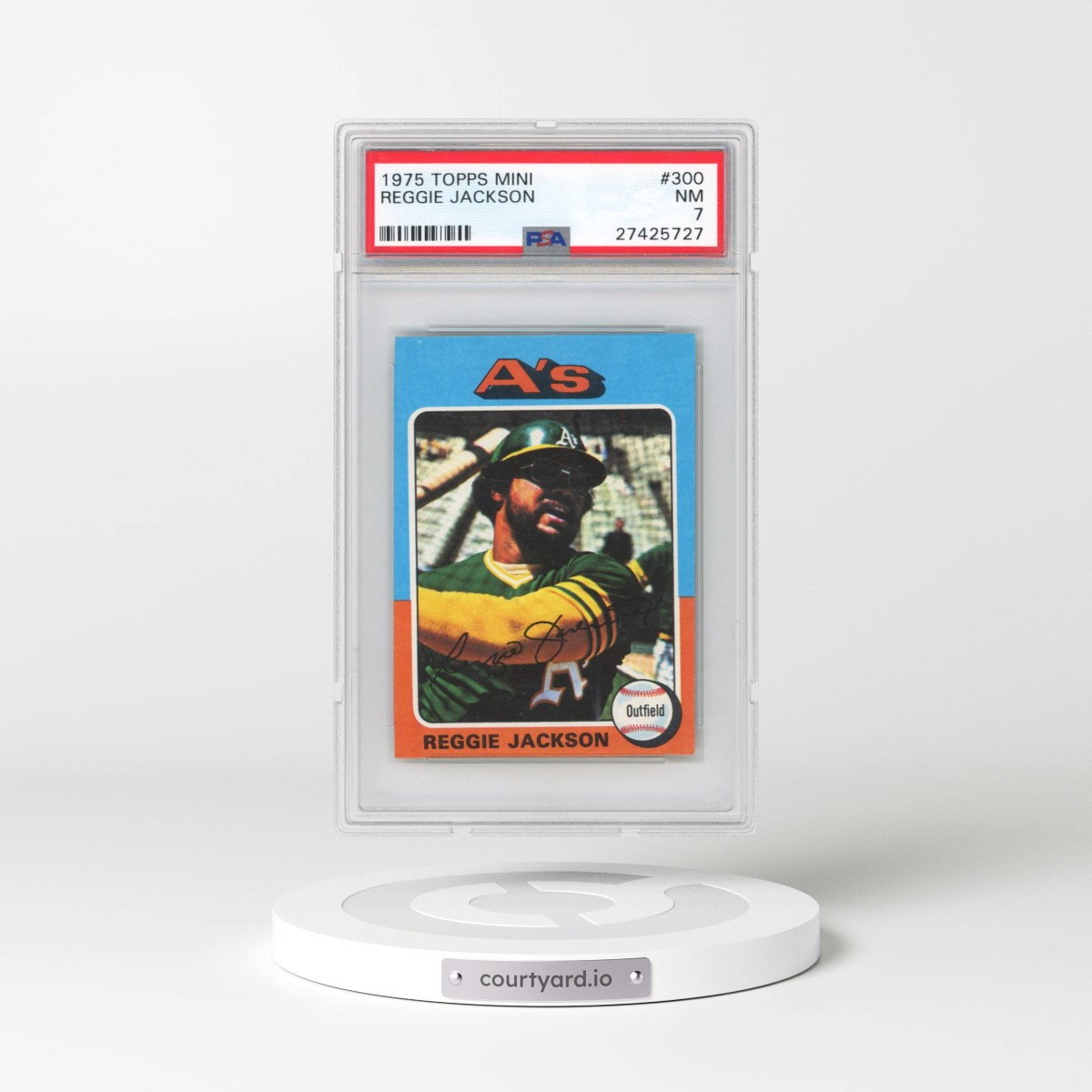 1975 Topps Mini #300 Reggie Jackson (PSA 7 NM)
