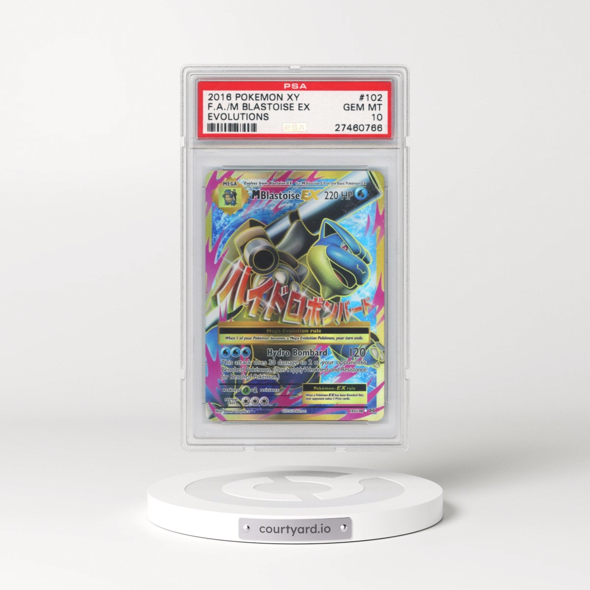 2016 Pokémon XY Evolutions #102 M Blastoise EX - Holo Full Art (PSA 10 GEM MINT)