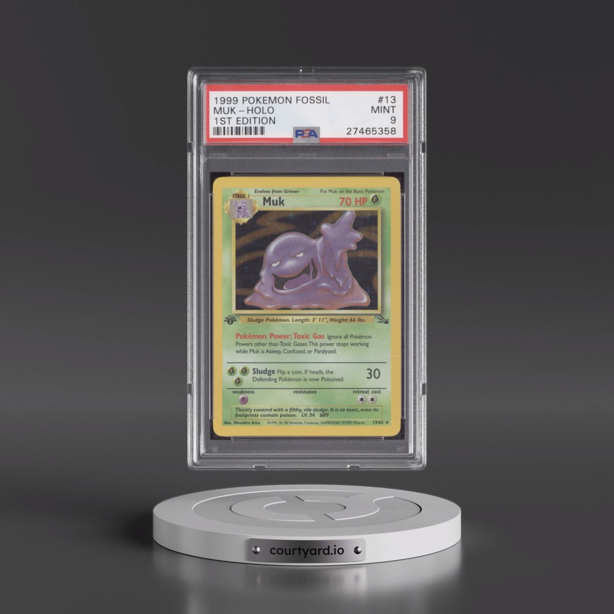 1999 Pokémon Fossil #13 Muk - 1st Edition Holo (PSA 9 MINT)