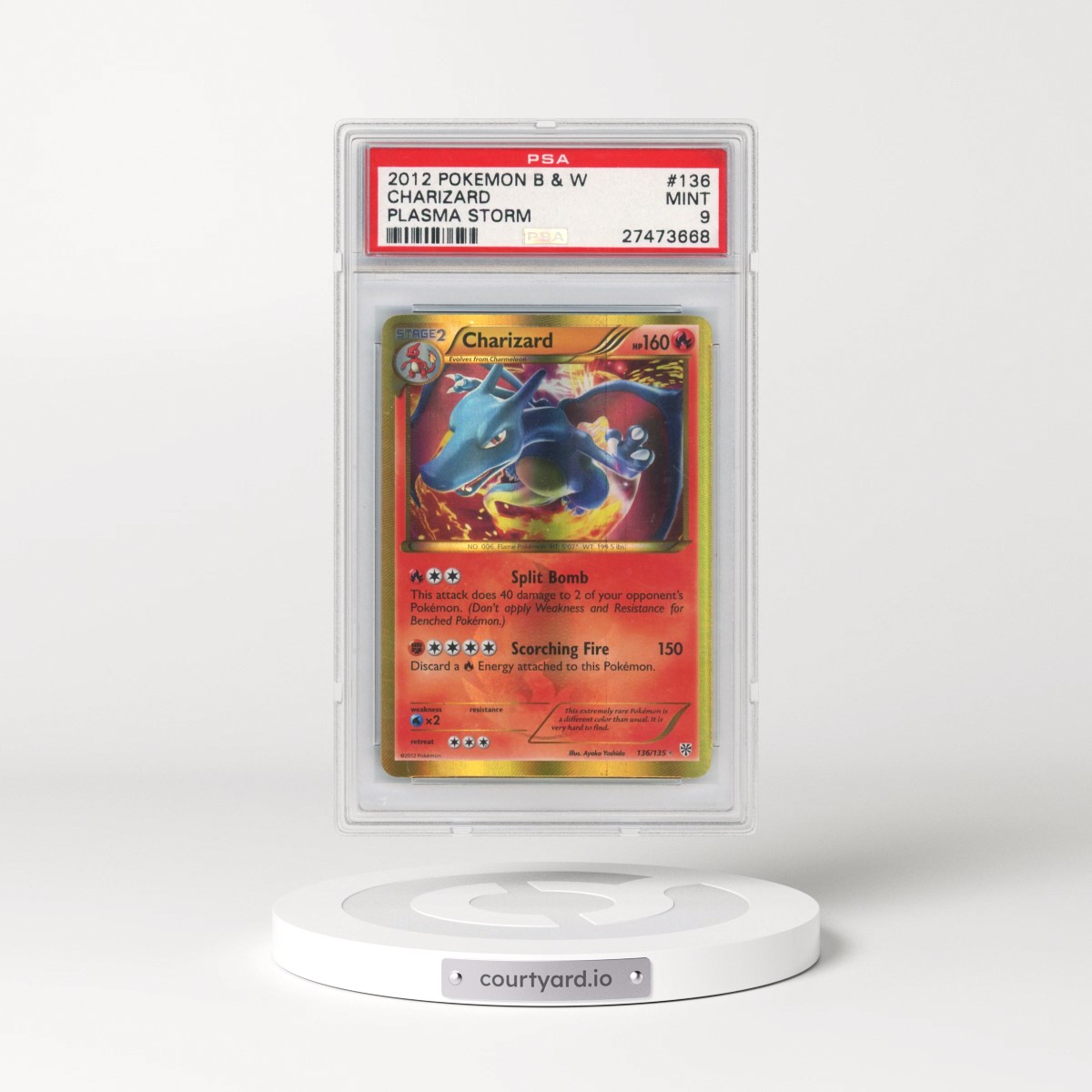 2013 Pokémon Black & White Plasma Storm #136 Charizard (PSA 9 MINT)