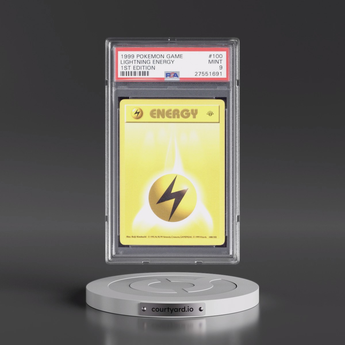 1999 Pokémon Game #100 Lightning Energy - 1st Edition (PSA 9 MINT)