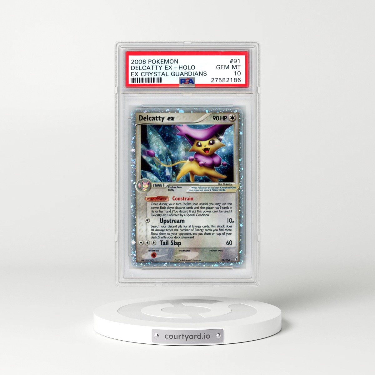 2006 Pokémon EX Crystal Guardians #91 Delcatty EX - Holo Holo (PSA 10 GEM MINT)
