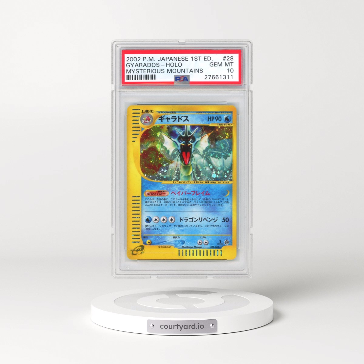 2002 Pokémon Mysterious Mountains #028 Gyarados - 1st Edition Holo (PSA 10 GEM MINT)