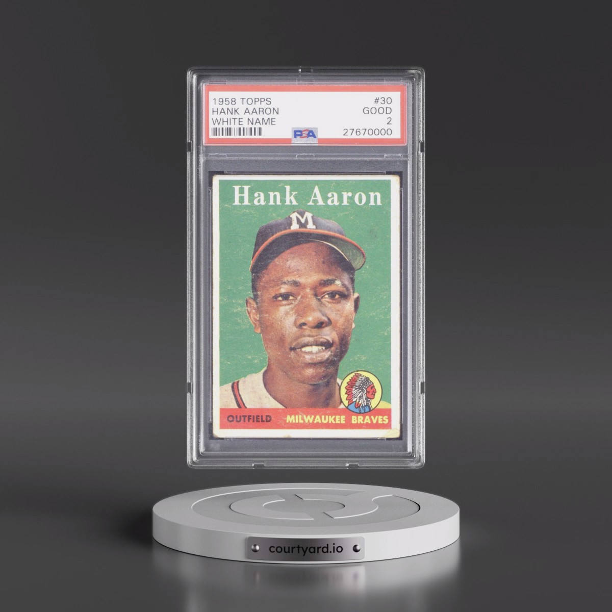 1958 Topps #30 Hank Aaron - White Name (PSA 2 GOOD)