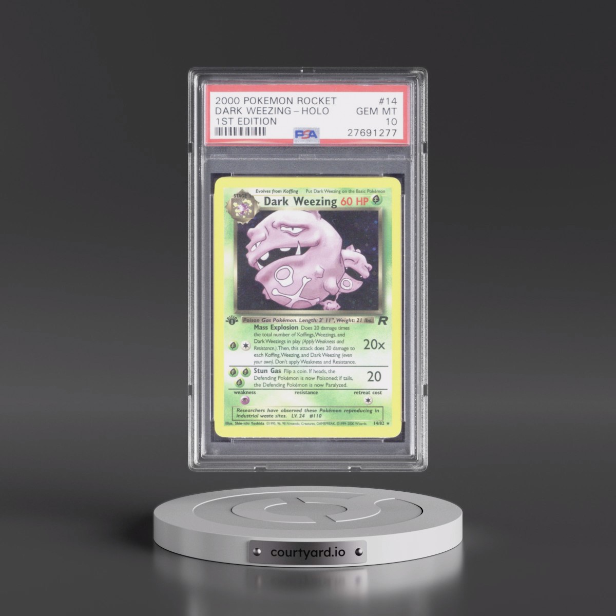 2000 Pokémon Rocket #14 Dark Weezing - 1st Edition Holo (PSA 10 GEM MINT) - Photo