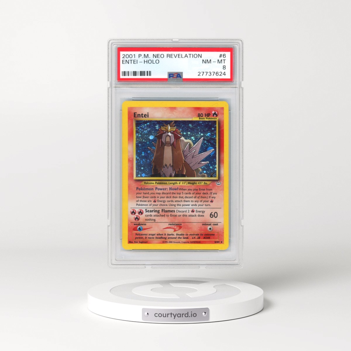 2001 Pokémon Neo Revelation #6 Entei - Holo (PSA 8 NM-MT)