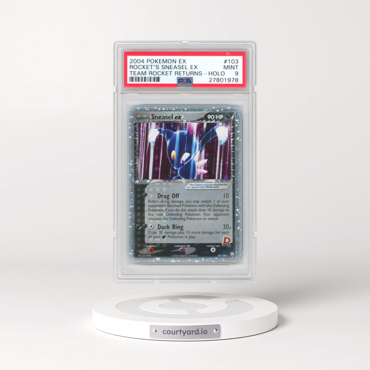 2004 Pokémon EX Team Rocket Returns #103 Rocket's Sneasel EX - Holo Holo (PSA 9 MINT)