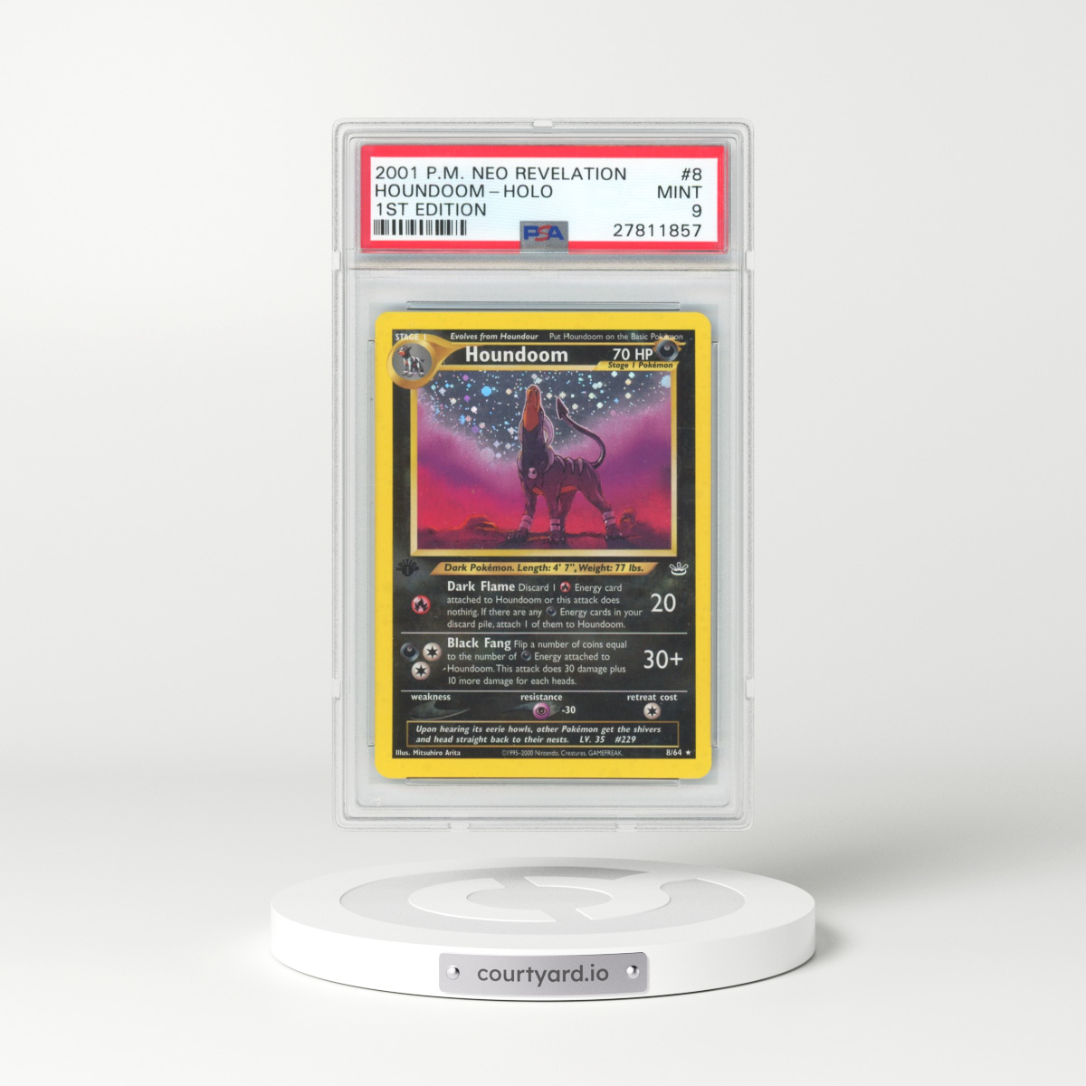 2001 Pokémon Neo Revelation #8 Houndoom - 1st Edition Holo (PSA 9 MINT)