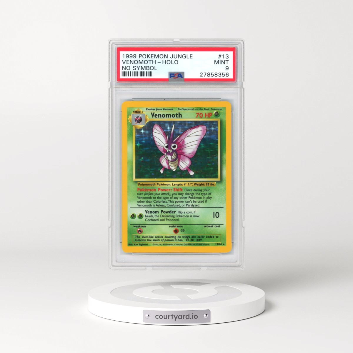 1999 Jungle #13 Venomoth - Holo No Set Symbol (PSA 9 MINT)