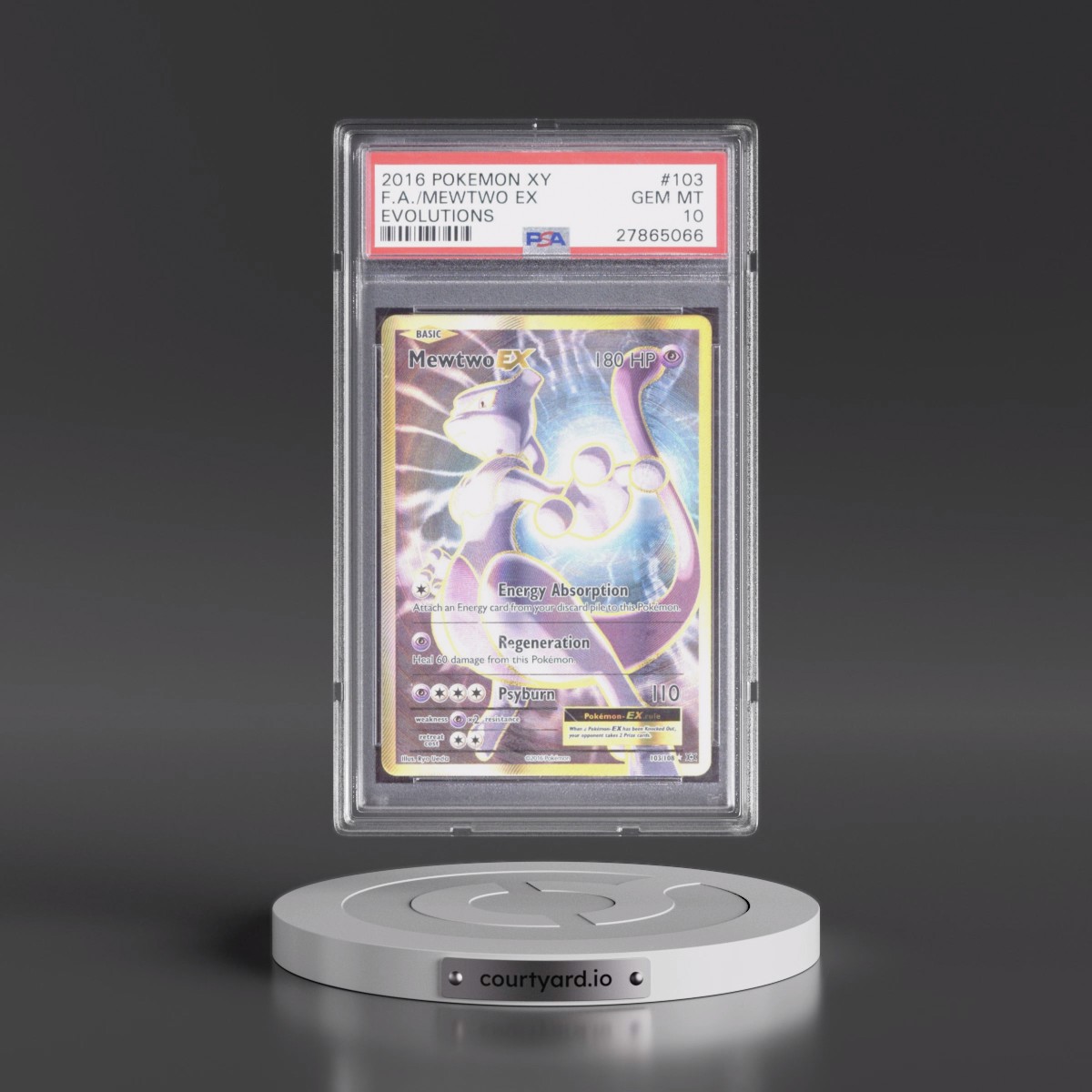 2016 Pokémon XY Evolutions #103 Mewtwo EX - Holo Full Art (PSA 10 GEM MINT)