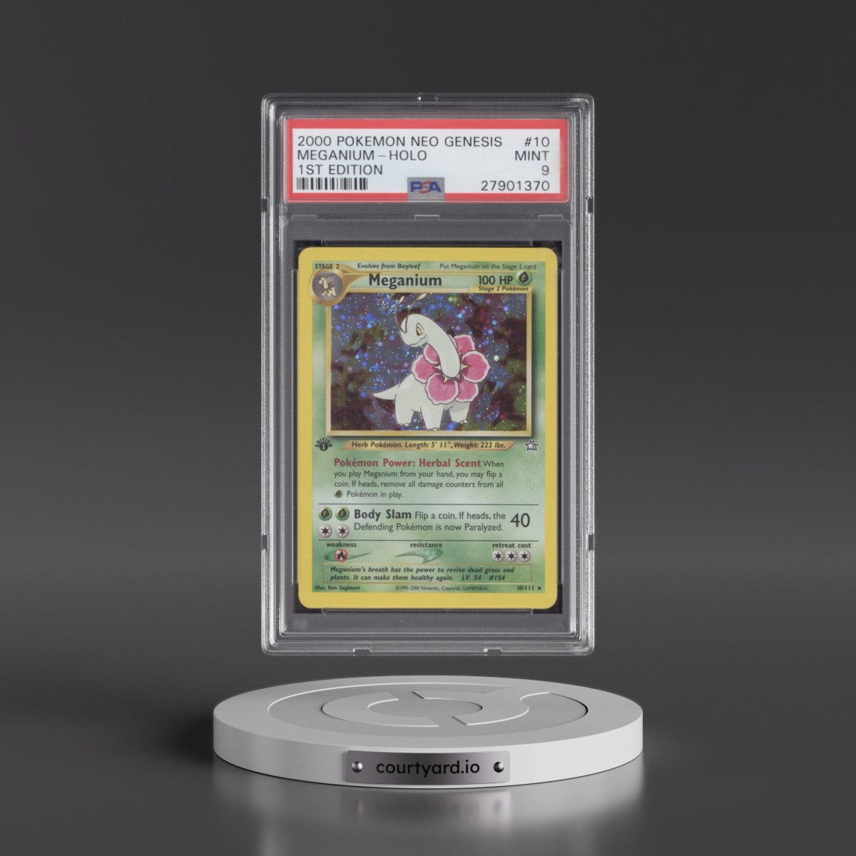 2000 Pokémon Neo Genesis Meganium - 1st Edition Holo #10 PSA 9
