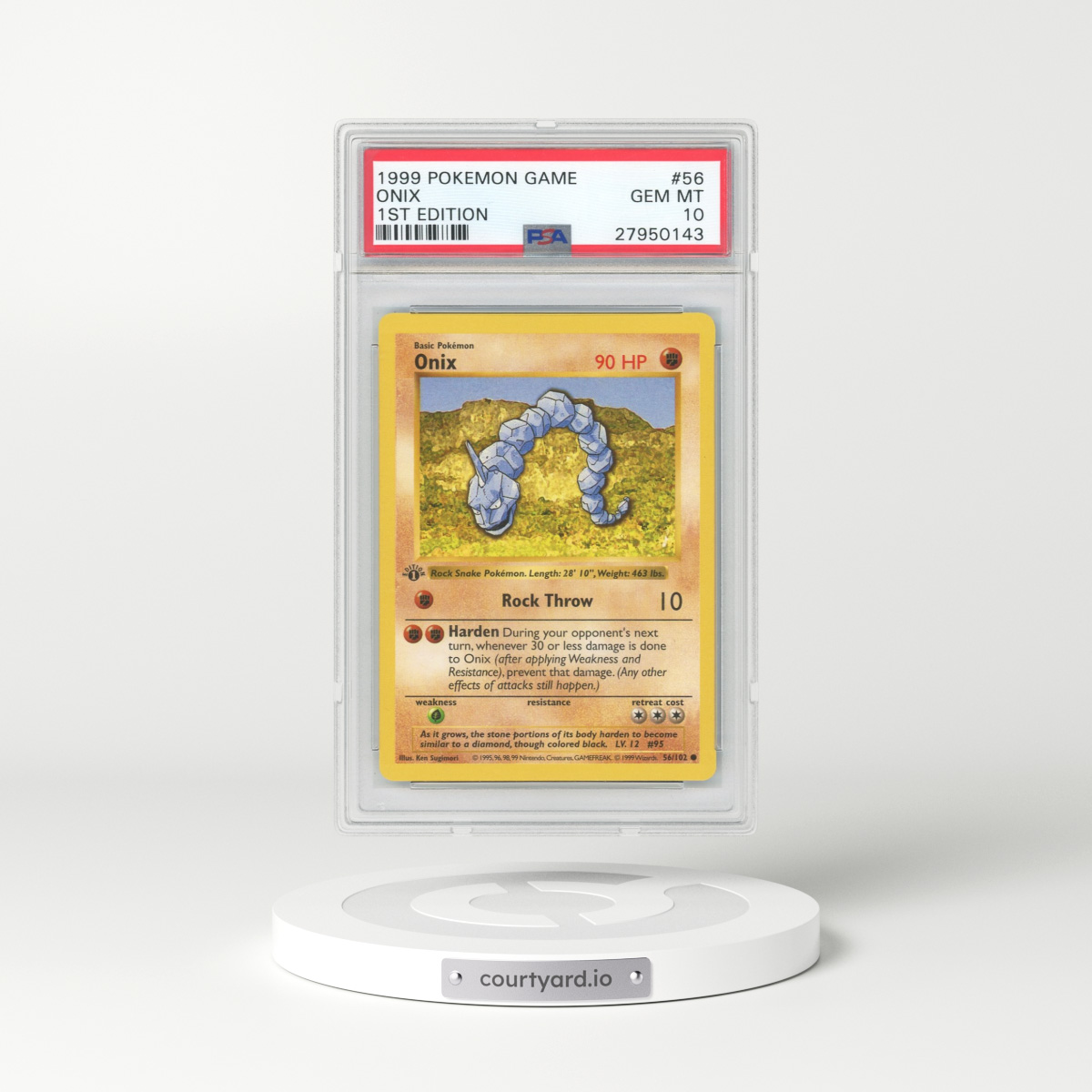 1999 Base Set #56 Onix - 1st Edition (PSA 10 GEM MINT)