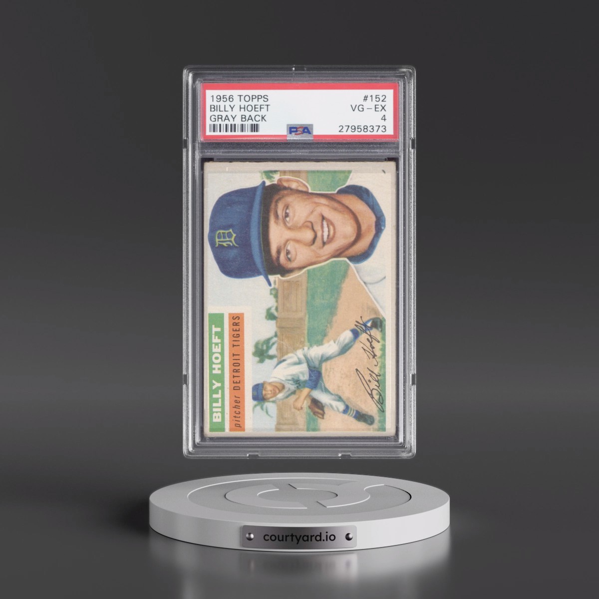 1956 Topps #152 Billy Hoeft - Gray Back (PSA 4 VG-EX)