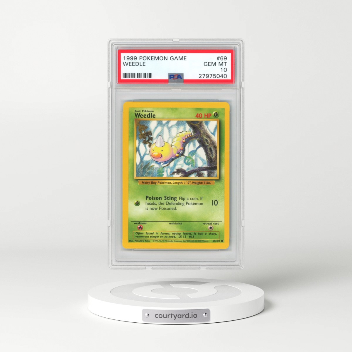 1999 Pokémon Game #69 Weedle (PSA 10 GEM MINT)