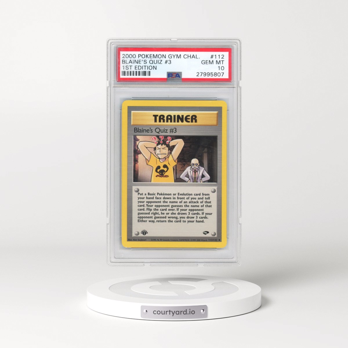 2000 Pokémon Gym Challenge #112 Blaine's Quiz #3 - 1st Edition (PSA 10 GEM MINT)