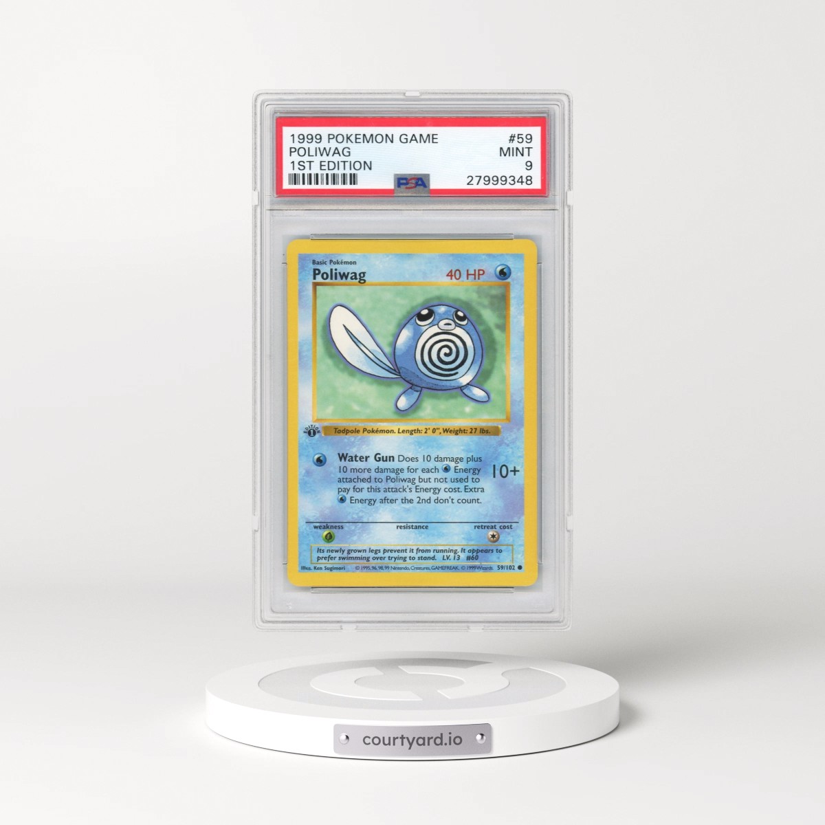 1999 Pokémon Game #59 Poliwag - 1st Edition (PSA 9 MINT)
