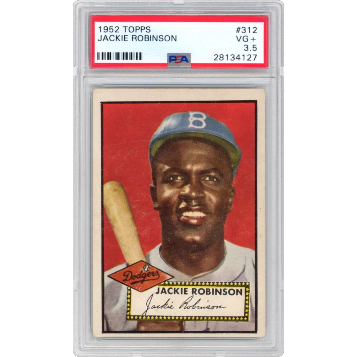 1952 Topps #312 Jackie Robinson (PSA 3.5 VG+)