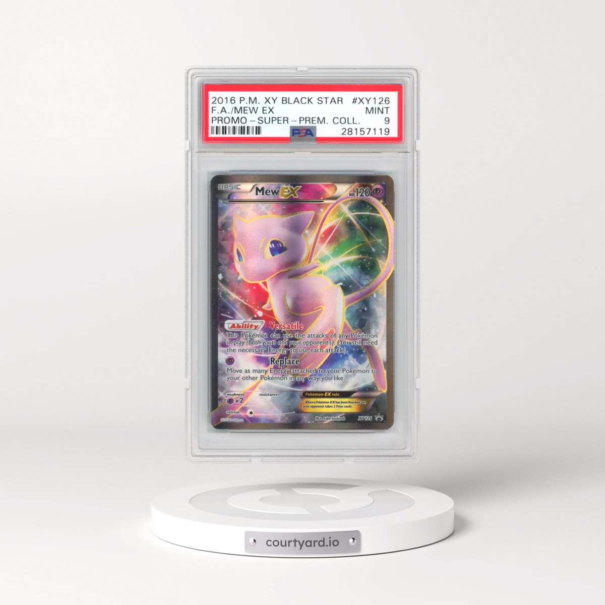 2016 Pokémon XY Black Star Promo #XY126 Mew EX - Holo Full Art Super-Premium Collection (PSA 9 MINT)