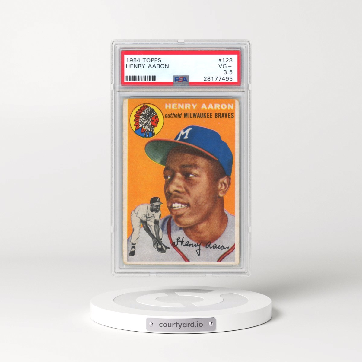 1954 Topps #128 Henry Aaron (PSA 3.5 VG+)
