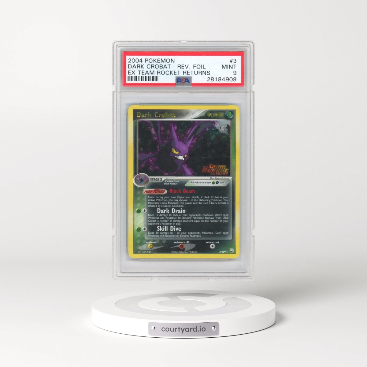 2004 Pokémon EX Team Rocket Returns #3 Dark Crobat - Reverse Foil (PSA 9 MINT)