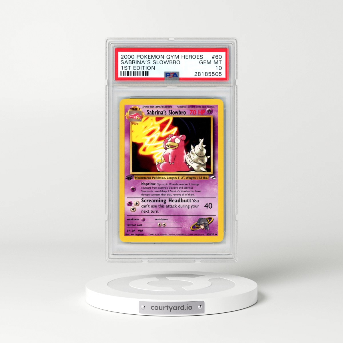 2000 Pokémon Gym Heroes #60 Sabrina's Slowbro - 1st Edition (PSA 10 GEM MINT)