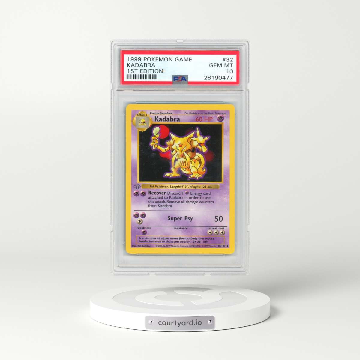 1999 Pokémon Game #32 Kadabra - 1st Edition (PSA 10 GEM MINT)