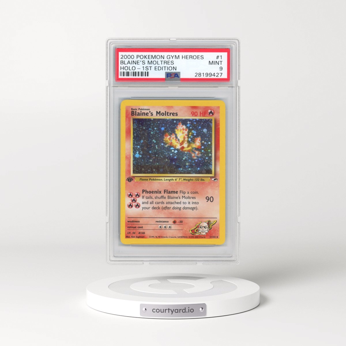 2000 Pokémon Gym Heroes #1 Blaine's Moltres - 1st Edition Holo (PSA 9 MINT)