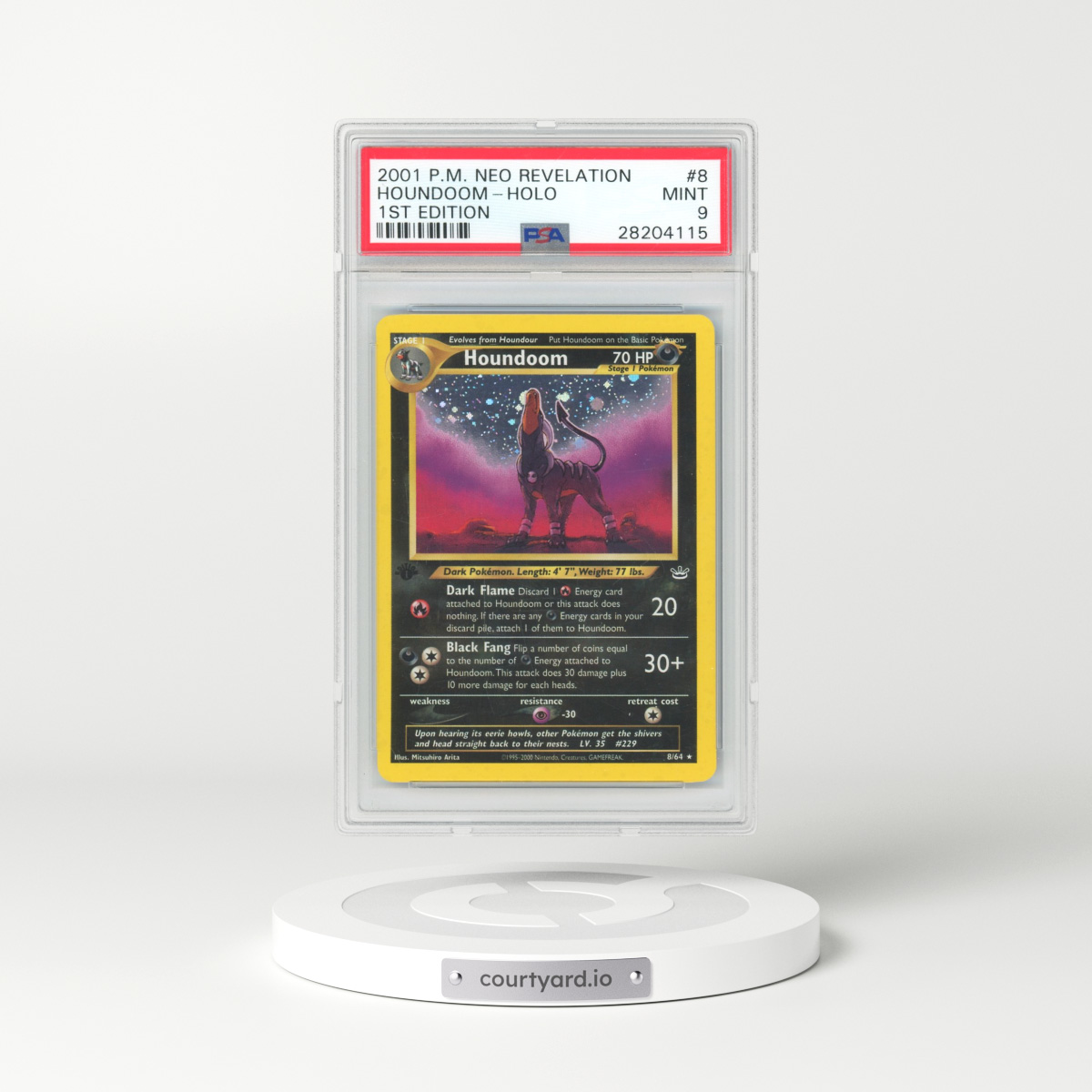 2001 Pokémon Neo Revelation #8 Houndoom - 1st Edition Holo (PSA 9 MINT)