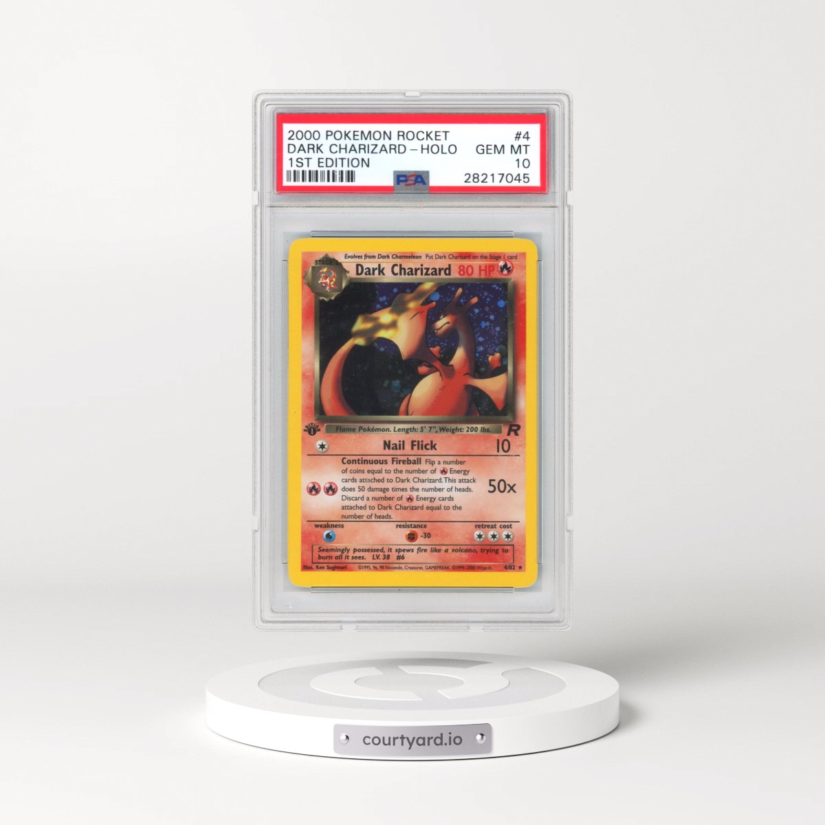 2000 Pokémon Rocket #4 Dark Charizard - 1st Edition Holo (PSA 10 GEM MINT)