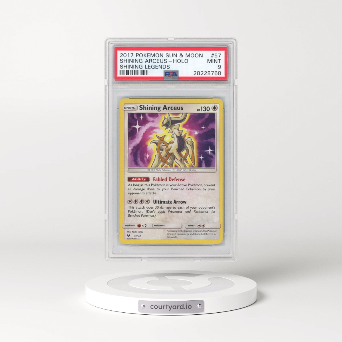 2017 Pokémon Sun & Moon Shining Legends #57 Shining Arceus - Holo Holo (PSA 9 MINT)
