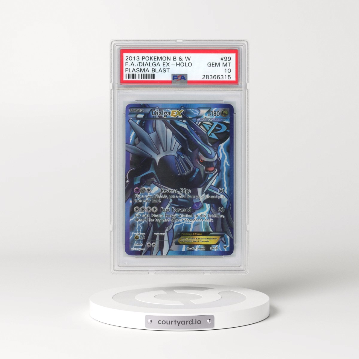 2013 Pokémon Black & White Plasma Blast #99 Dialga EX - Holo Full Art (PSA 10 GEM MINT)