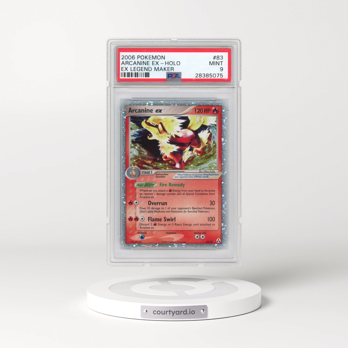 2006 Pokémon EX Legend Maker #83 Arcanine EX - Holo Holo (PSA 9 MINT)